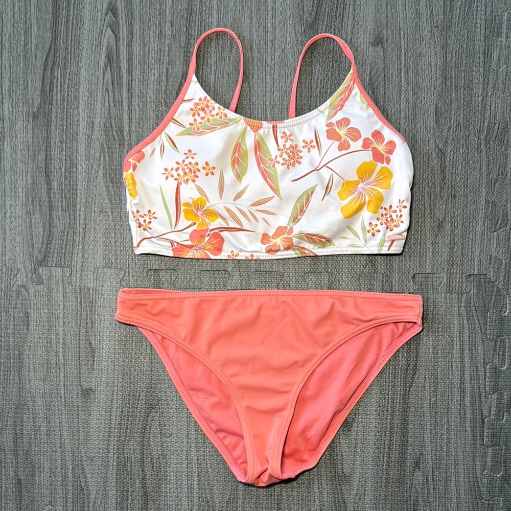 Roxy Girl Coral Bikini Set - Girls Size M
